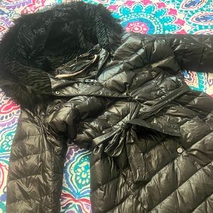 Ivanka Trump black long puffed coat L euc